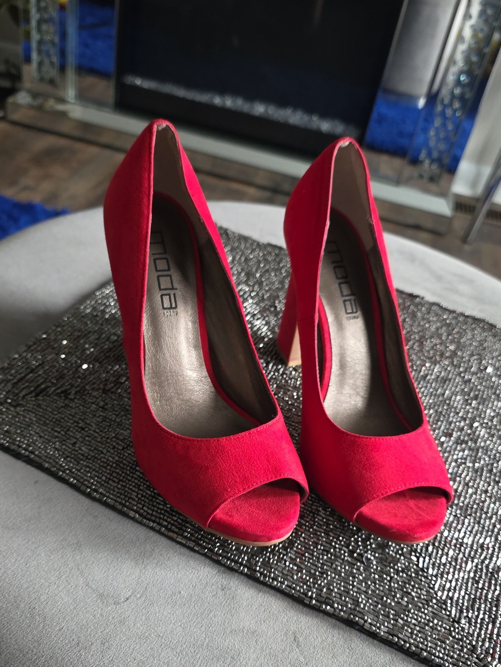 Moda Hot Pink Peep-Toe High Heels